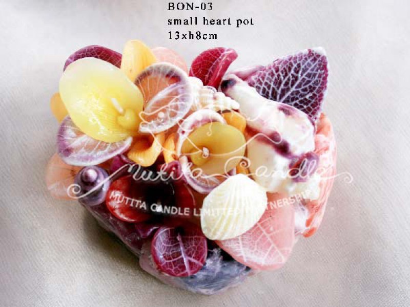 เทียนหอม เดชอุดม :  BROWN OCEAN SET2|THE BEAUTIFUL ROMANTIC BEACH CANDLES|BON-03|small heart pot 13 x h 8 cm