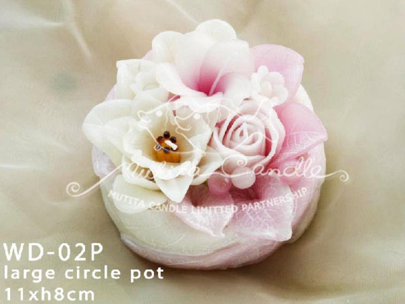 เทียนหอม เดชอุดม :  PINK WEDDING SET|Weddng Candles, best elegant Candles for wedding ceremony.
SOFT PINK FLOWER CANDLES ARRANGTMENT FOR SPECIAL DAY|WD-02P|large circle pot  11 x h8 cm