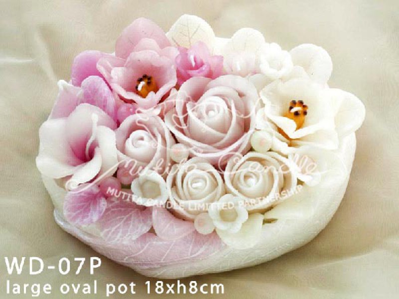 เทียนหอม เดชอุดม :  PINK WEDDING SET|Weddng Candles, best elegant Candles for wedding ceremony.
SOFT PINK FLOWER CANDLES ARRANGTMENT FOR SPECIAL DAY|WD-07P|large oval pot 18 x h 8 cm