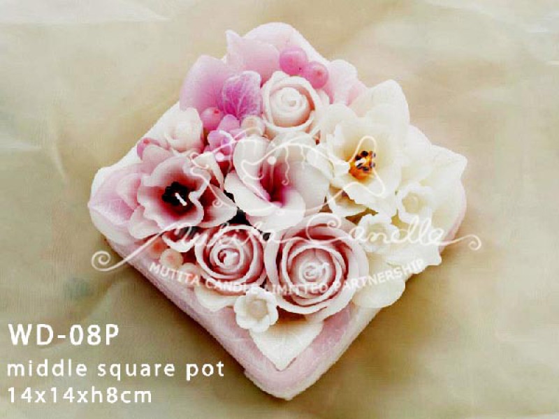 เทียนหอม เดชอุดม :  PINK WEDDING SET|Weddng Candles, best elegant Candles for wedding ceremony.
SOFT PINK FLOWER CANDLES ARRANGTMENT FOR SPECIAL DAY|WD-08P|middle square pot 14 x 14 x h 8 cm