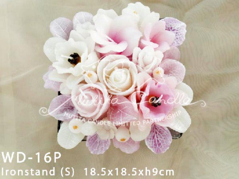 เทียนหอม เดชอุดม :  PINK WEDDING SET|Weddng Candles, best elegant Candles for wedding ceremony.
SOFT PINK FLOWER CANDLES ARRANGTMENT FOR SPECIAL DAY|WD-16P|Ironstand (S) 18.5 x 18.5 x h 9 cm