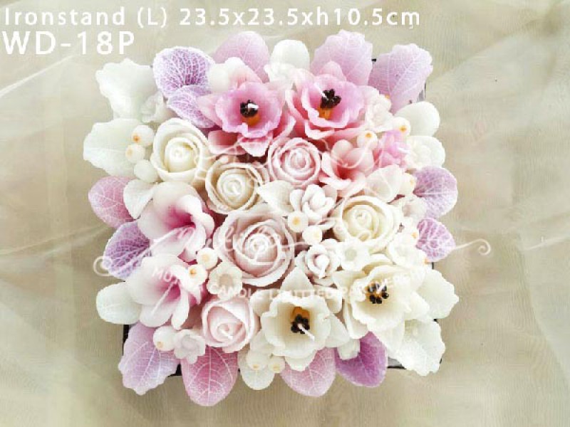 เทียนหอม เดชอุดม :  PINK WEDDING SET|Weddng Candles, best elegant Candles for wedding ceremony.
SOFT PINK FLOWER CANDLES ARRANGTMENT FOR SPECIAL DAY|WD-18P|Ironstand (L) 23.5 x 23.5 x h10.5 cm