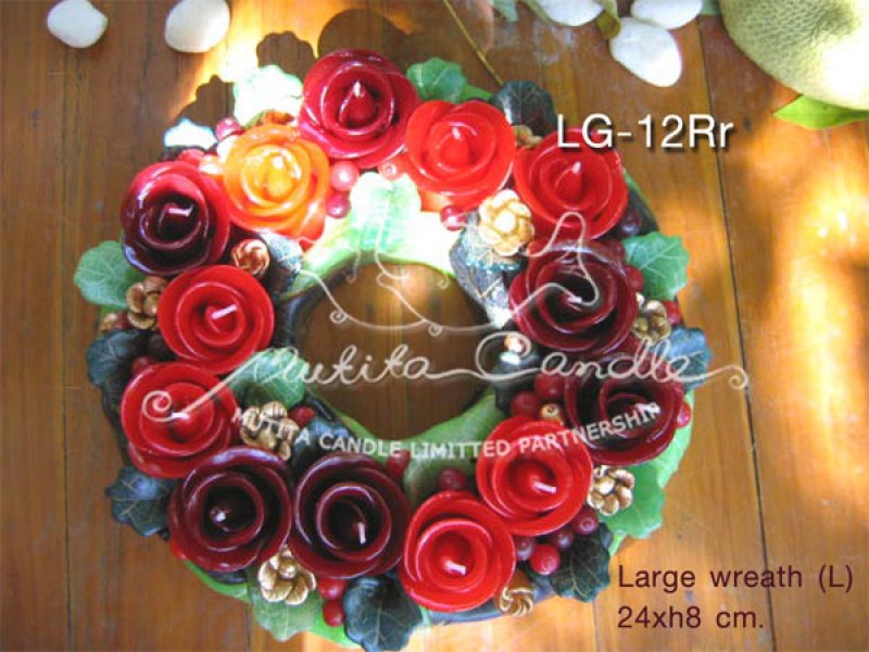 เทียนหอม เดชอุดม : CHRISTMAS COLOUR SET2|flower candles from Thailand for christmas seasoning
RICH ROSES BOUQUET WITH WILD BERRIES AND CHRISTMAS SPICE|LG-12Rr|large wreath (L) 24 x h8 cm