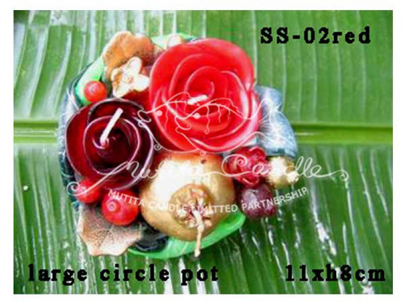 เทียนหอม เดชอุดม : CHRISTMAS COLOUR SET3|flower candles from Thailand for christmas seasoning
RICH ROSES BOUQUET WITH FRUIT AND CHRISTMAS SPICE|SS-02RED|large circle pot  11 x h8 cm