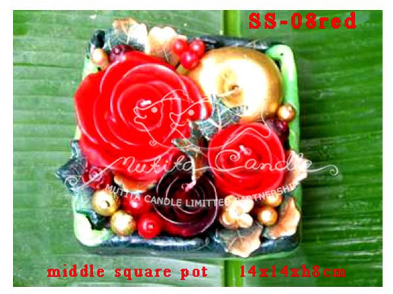 เทียนหอม เดชอุดม : CHRISTMAS COLOUR SET3|flower candles from Thailand for christmas seasoning
RICH ROSES BOUQUET WITH FRUIT AND CHRISTMAS SPICE|SS-08RED|middle square pot 14 x 14 x h 8 cm