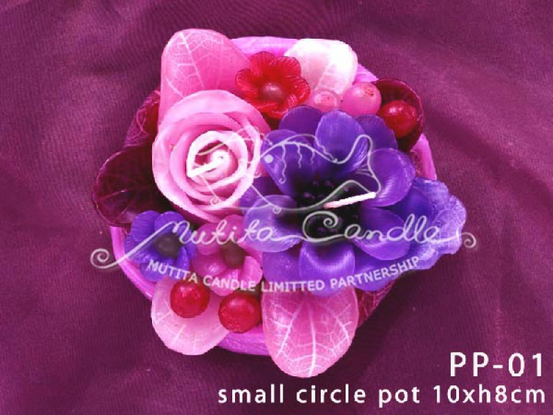 เทียนหอม เดชอุดม : PINK PURPLE|Flower candles from Thailand for any ocassions.
THE BEAUTIFUL ROMANTIC FLOWER CANDLES|PP-01|small circle pot 10 x h 8 cm