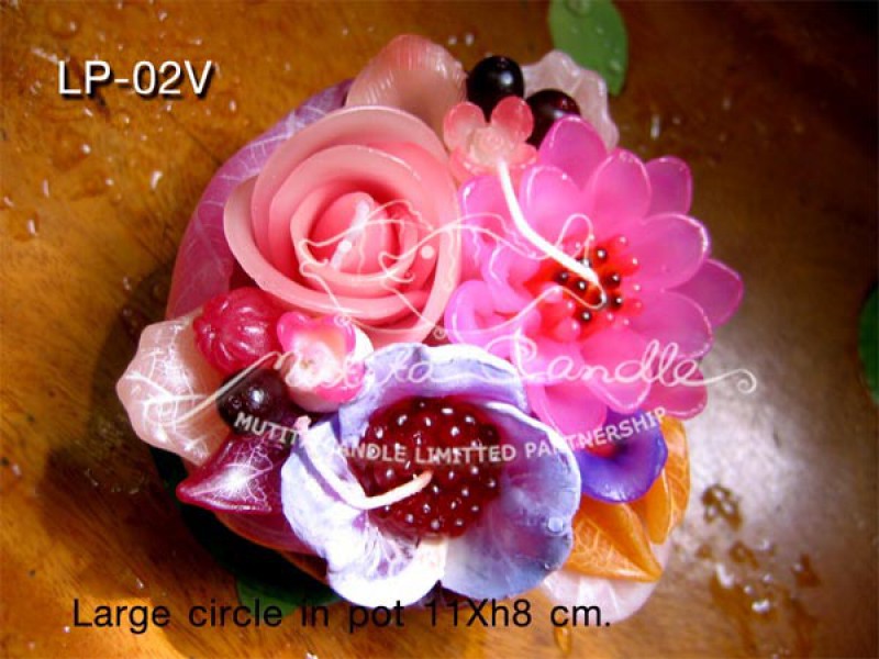 เทียนหอม เดชอุดม : PINK&PURPLE COLOUR SET|Flower candles from Thailand for any ocassions
WILD FLOWER CANDLES IN COLOUR RICH TONES|LP-02V|large circle pot 11 x h8 cm