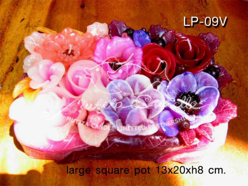 เทียนหอม เดชอุดม : PINK&PURPLE COLOUR SET|Flower candles from Thailand for any ocassions
WILD FLOWER CANDLES IN COLOUR RICH TONES|LP-09V|large square pot 13 x 20 x h 8 cm