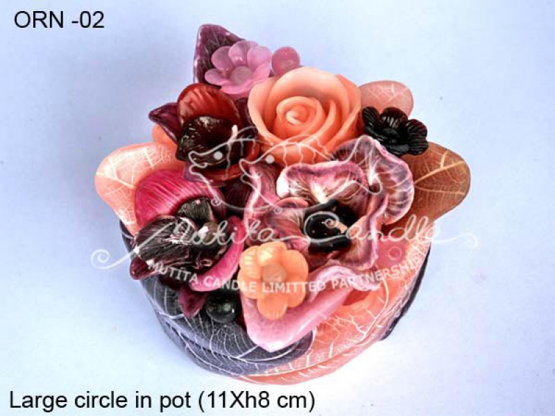เทียนหอม เดชอุดม :  ORANGE ROSE NEW|Flower candles from Thailand for any ocassions
WILD FLOWER CANDLES IN HARZEL WOOD STYLE|ORN-02|large circle pot 11 x h8 cm