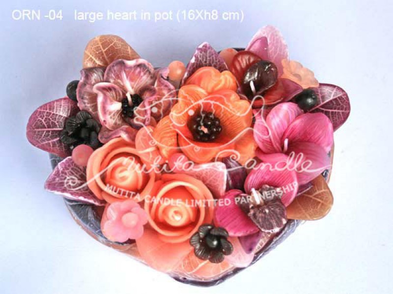 เทียนหอม เดชอุดม :  ORANGE ROSE NEW|Flower candles from Thailand for any ocassions
WILD FLOWER CANDLES IN HARZEL WOOD STYLE|ORN-04|large oval pot 18 x h 8 cm