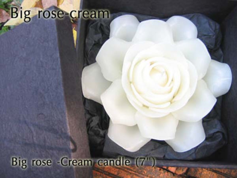 เทียนหอม เดชอุดม :  CATALOGUE03|Small floating flower candles from Thailand
FLOATING FLOWER CANDLES|Big Rose-Cream|7 Inch