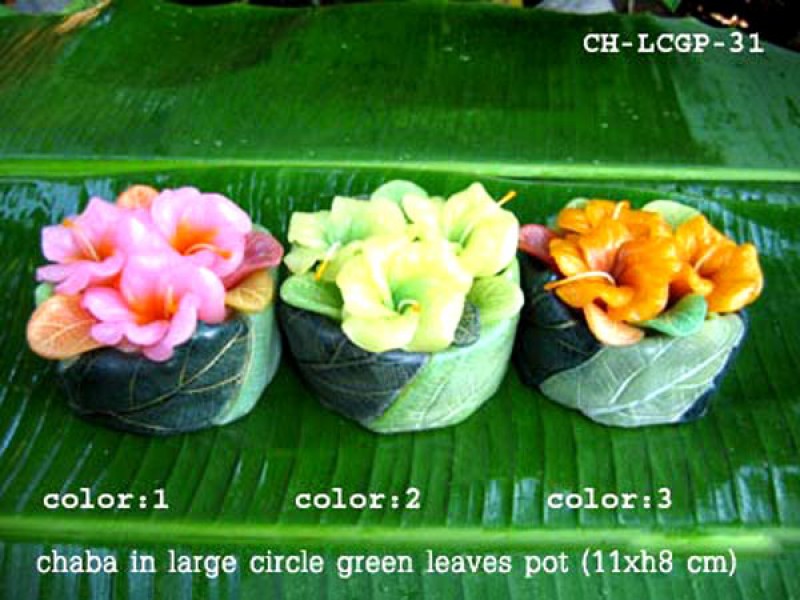 เทียนหอม เดชอุดม : CATALOGUE02|small items of flower candles from Thailand for any ocassions
A TOUCH OF THAI, MIXED WITH WILD FLOWER CANDLES|CH-LCGP-31|large circle pot  11 x h8 cm